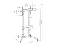 Gembird Stojak pod telewizor aluminiowy mobilny 37-70 cali Czarny - 1584100 - zdjęcie 5